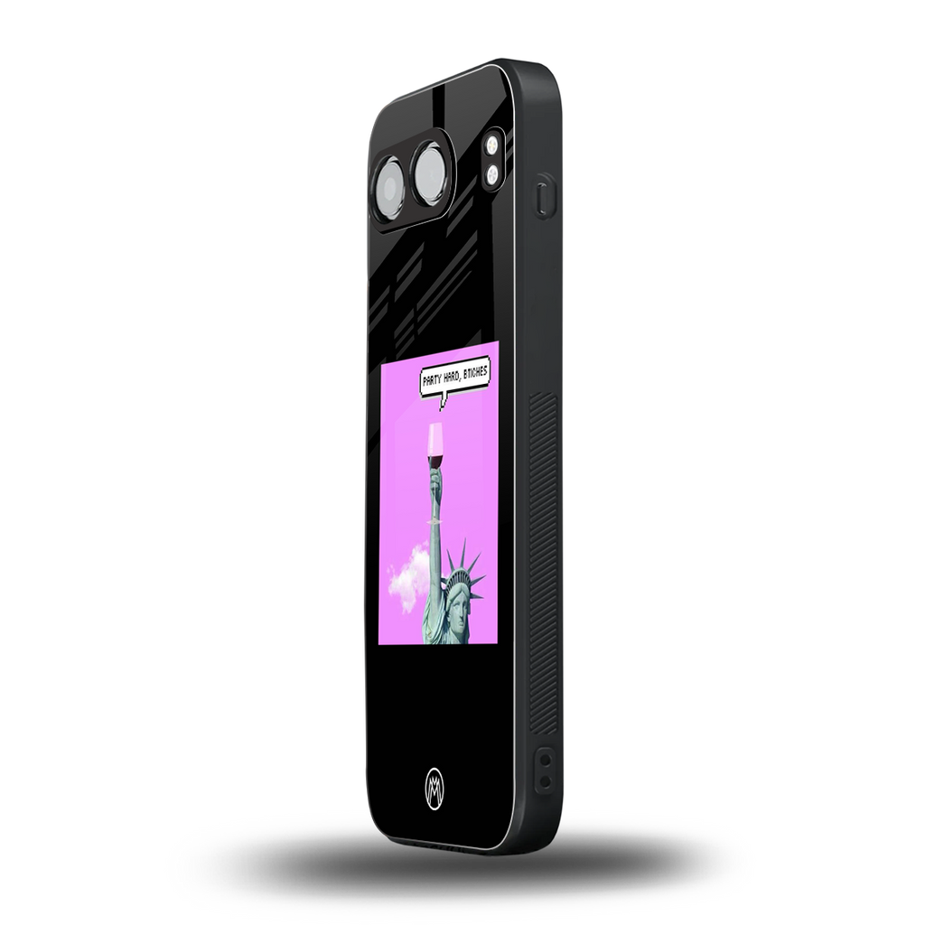 party hard bitches back phone cover | glass case for oneplus nord 4