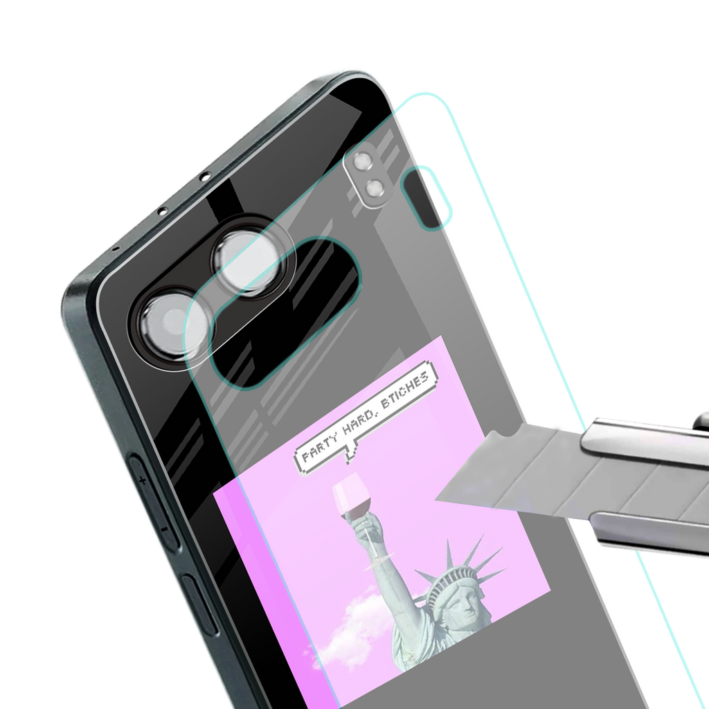 party hard bitches back phone cover | glass case for oneplus nord 4
