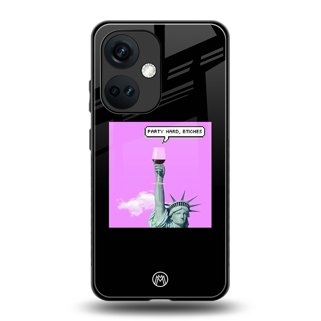 party hard bitches back phone cover | glass case for oneplus nord ce 3