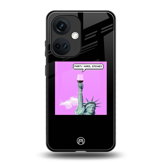 party hard bitches back phone cover | glass case for oneplus nord ce 3