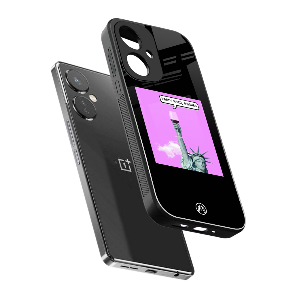party hard bitches back phone cover | glass case for oneplus nord ce 3