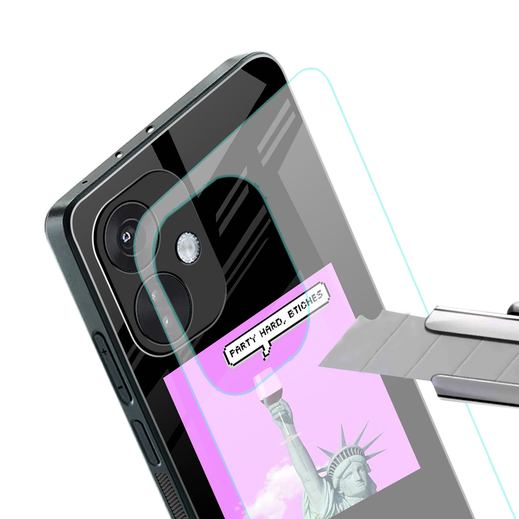 party hard bitches back phone cover | glass case for oneplus nord ce 3