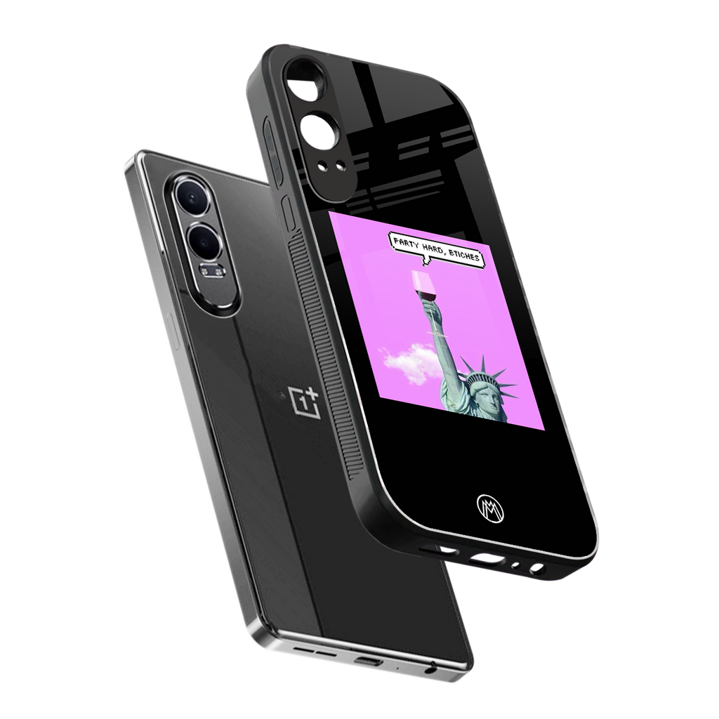 party hard bitches back phone cover | glass case for oneplus nord ce 4 lite