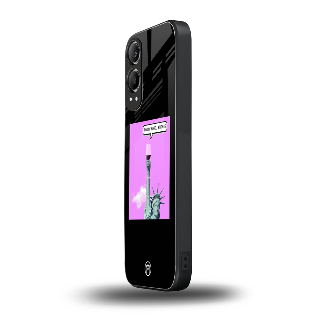 party hard bitches back phone cover | glass case for oneplus nord ce 4 lite