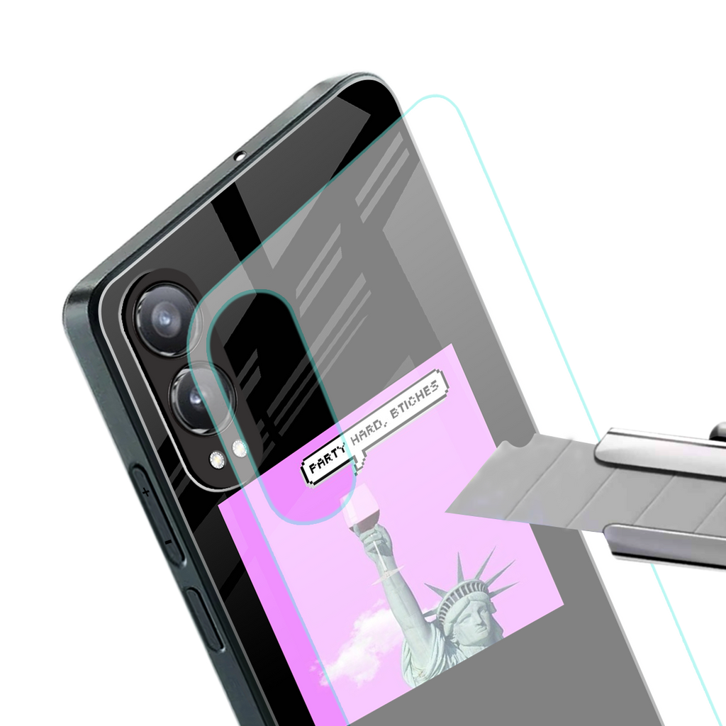 party hard bitches back phone cover | glass case for oneplus nord ce 4 lite