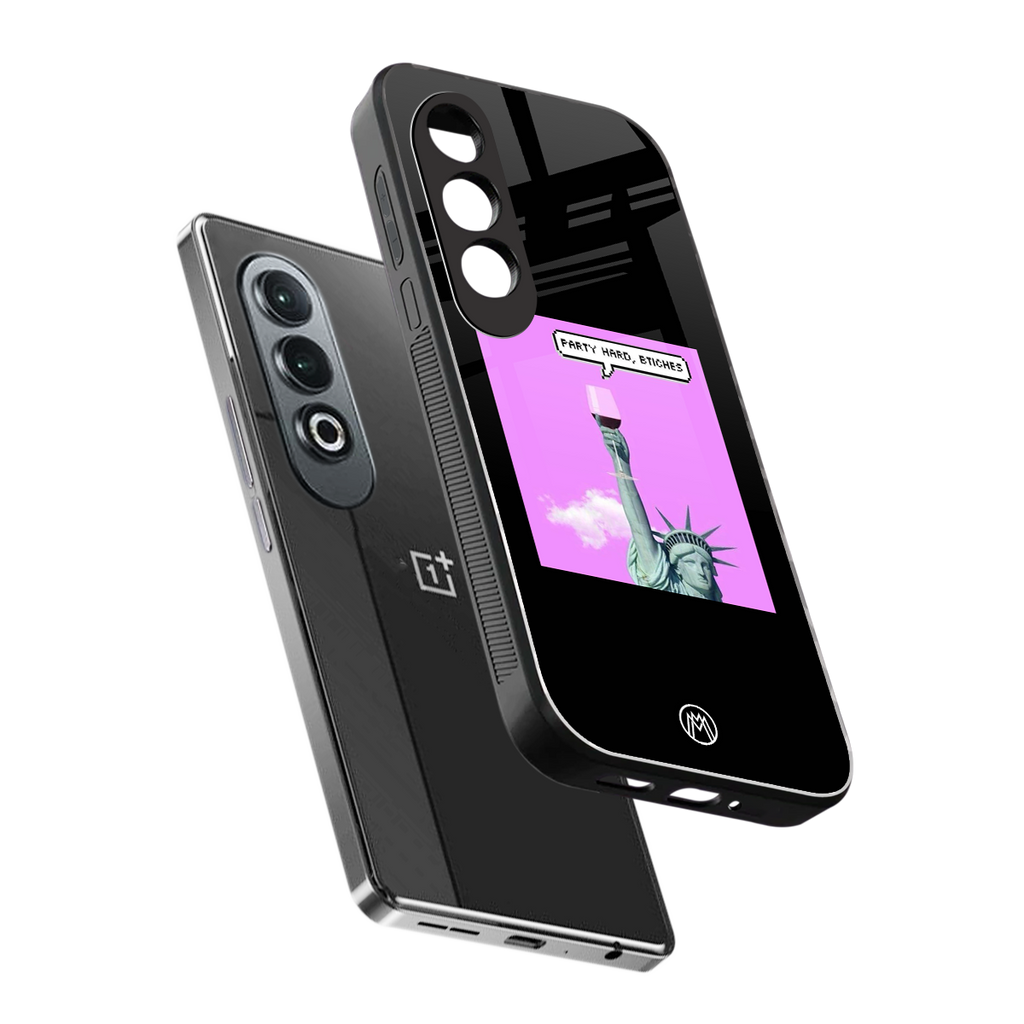 party hard bitches back phone cover | glass case for oneplus nord ce 4
