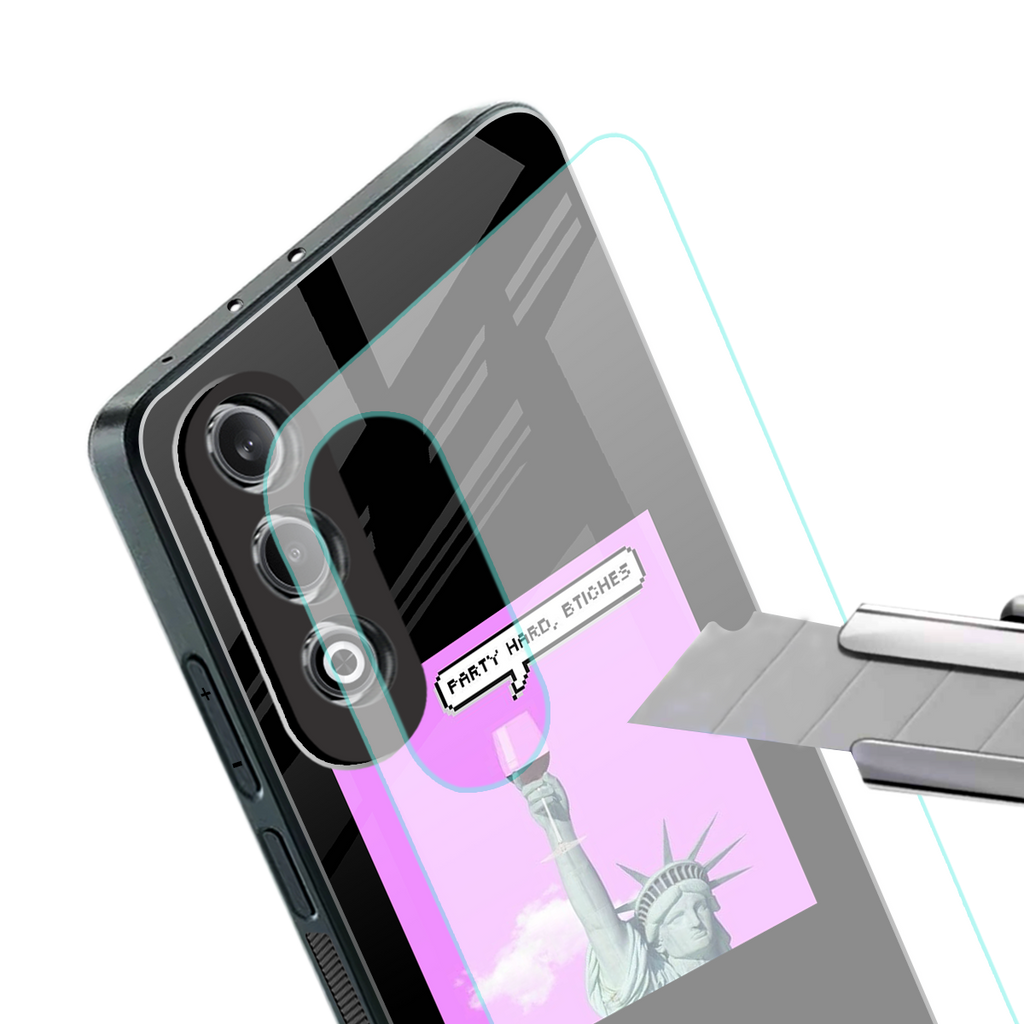 party hard bitches back phone cover | glass case for oneplus nord ce 4