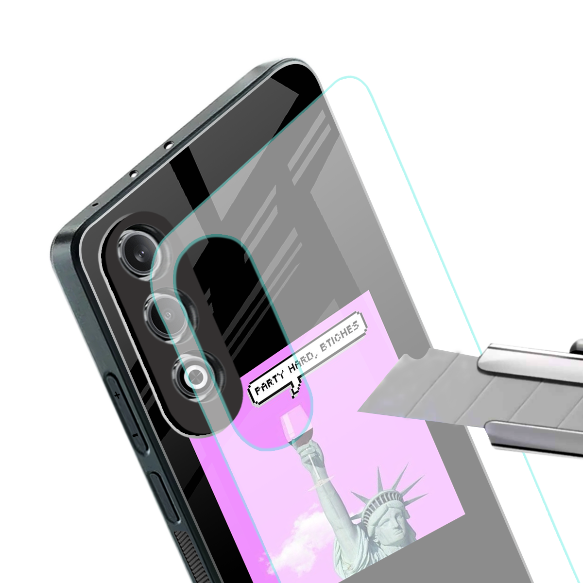 party hard bitches back phone cover | glass case for oneplus nord ce 4