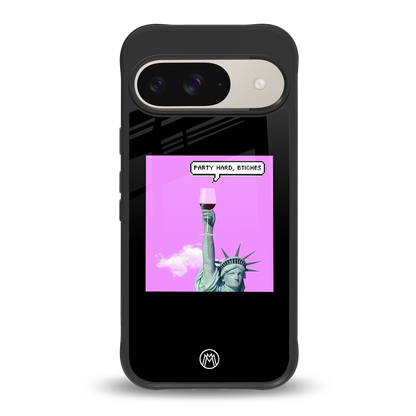 party hard bitches back phone cover | glass case for google pixel 9