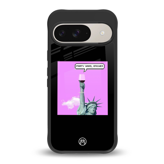 party hard bitches back phone cover | glass case for google pixel 9