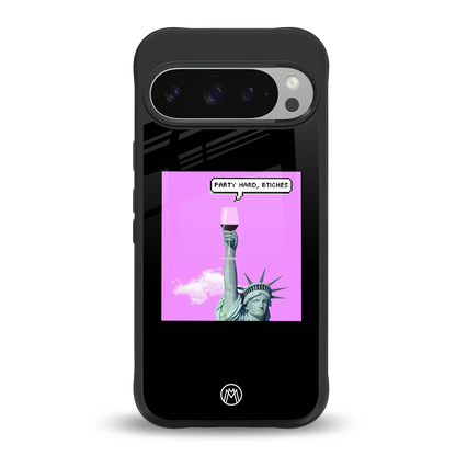 party hard bitches back phone cover | glass case for google pixel 9 pro