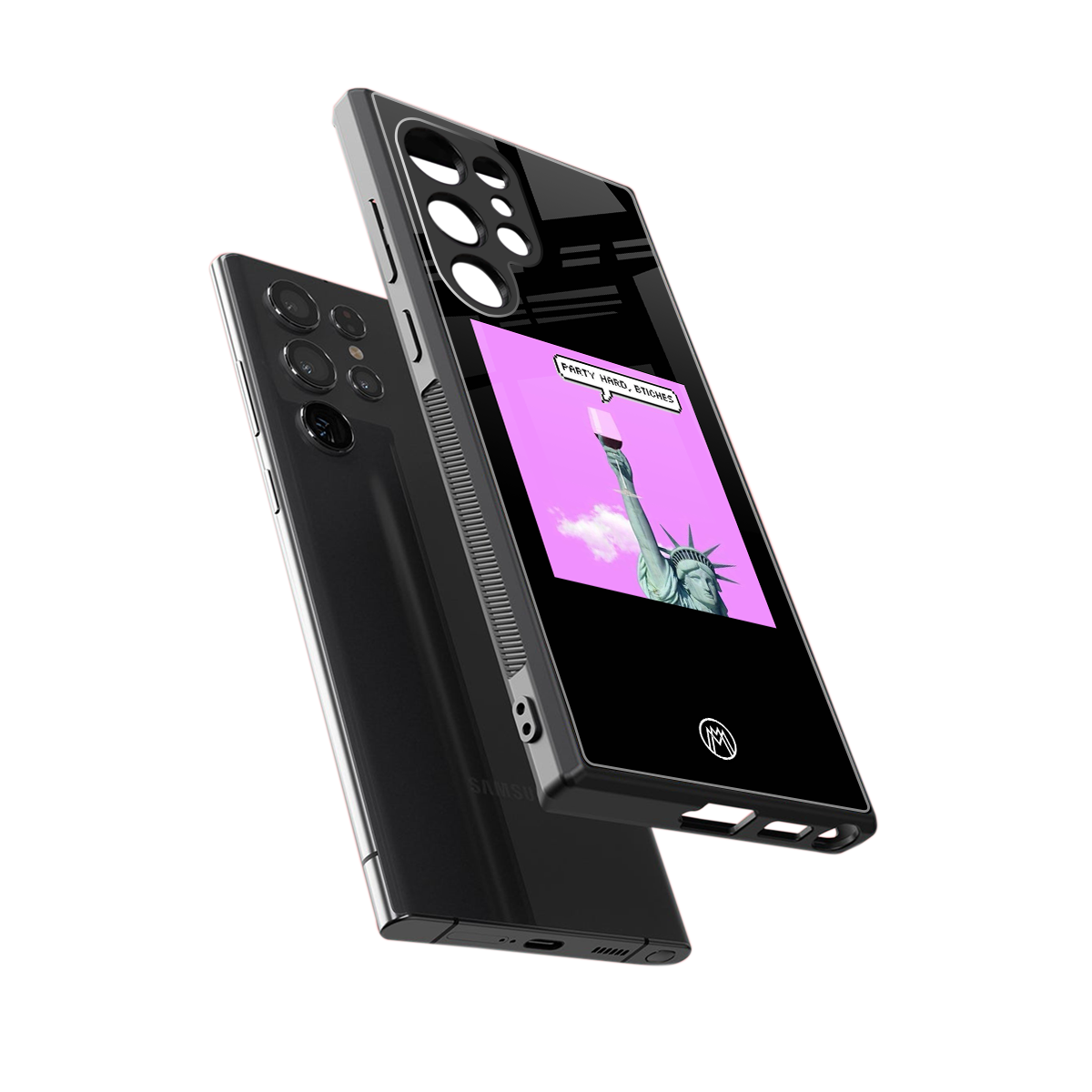 party hard bitches back phone cover | glass case for samsung galaxy s23 ultra