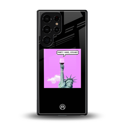 party hard bitches back phone cover | glass case for samsung galaxy s25 ultra