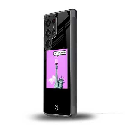 party hard bitches back phone cover | glass case for samsung galaxy s25 ultra