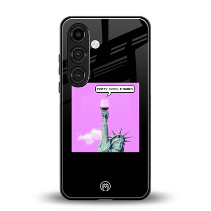 party hard bitches back phone cover | glass case for samsung galaxy s24 fe