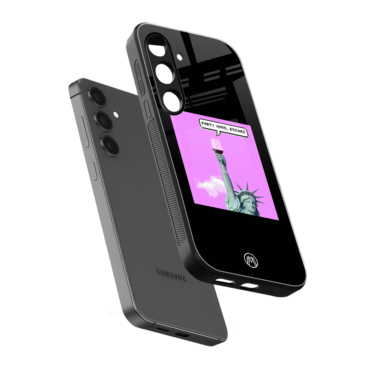 party hard bitches back phone cover | glass case for samsung galaxy s23 plus