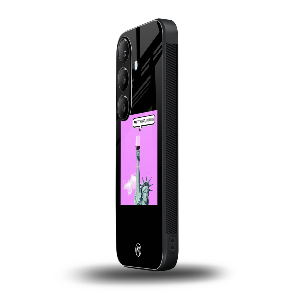 party hard bitches back phone cover | glass case for samsung galaxy s25