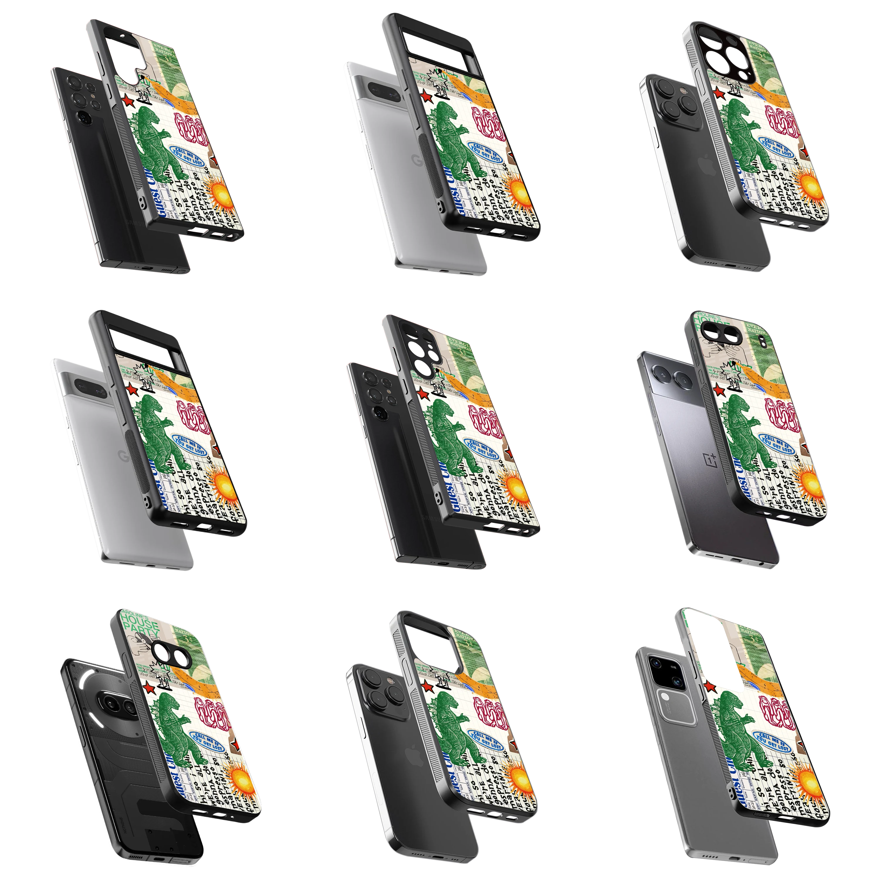 Durable Glass Back Mobile Case for iPhone, Samsung, OnePlus, Google Pixel, Redmi, Vivo, Oppo