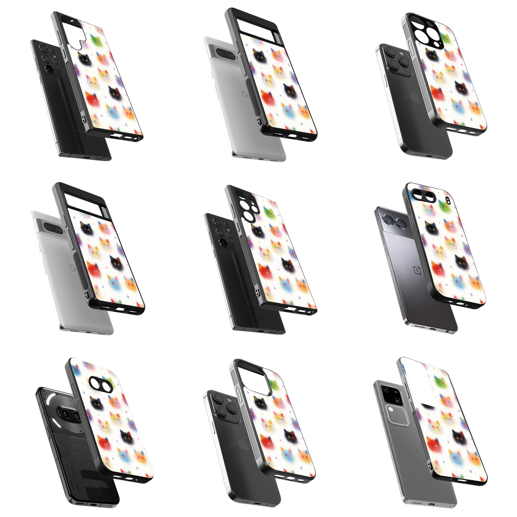 Durable Glass Back Mobile Case for iPhone, Samsung, OnePlus, Google Pixel, Redmi, Vivo, Oppo