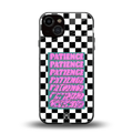 patience checkered back phone cover | glass case for iphone 13