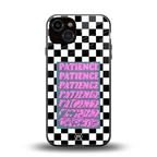 patience checkered back phone cover | glass case for iphone 13