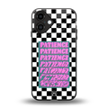 patience checkered back phone cover | glass case for iphone 16