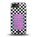 patience checkered back phone cover | glass case for iphone 16e