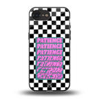 patience checkered back phone cover | glass case for iphone 16e