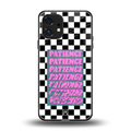 patience checkered back phone cover | glass case for nothing phone 1
