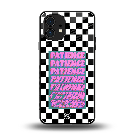 patience checkered back phone cover | glass case for nothing phone 1