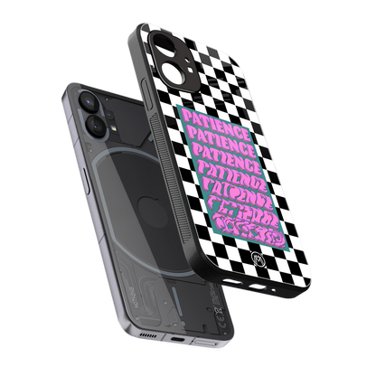 patience checkered back phone cover | glass case for nothing phone 1