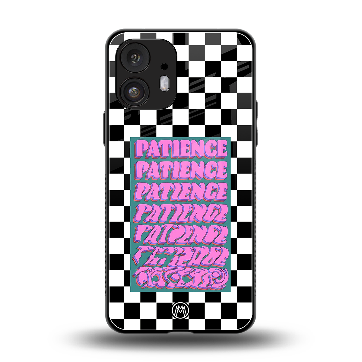 patience checkered back phone cover | glass case for nothing phone 2