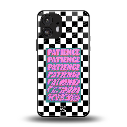 patience checkered back phone cover | glass case for nothing phone 2