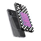 patience checkered back phone cover | glass case for nothing phone 2