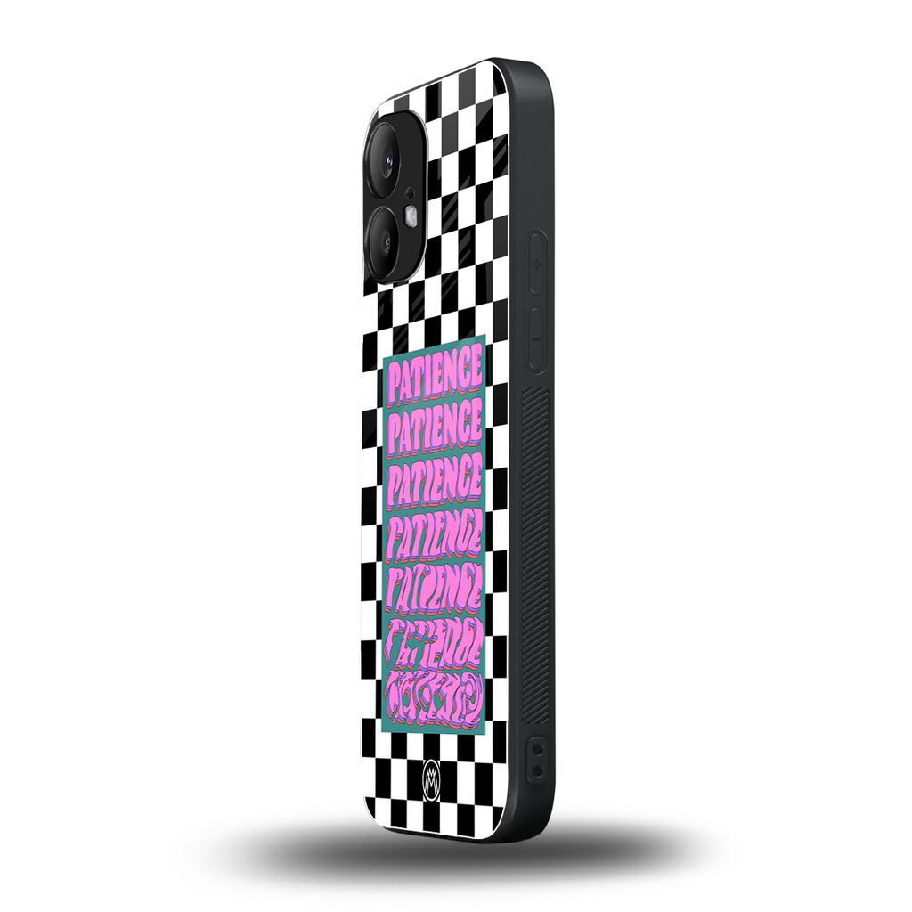 patience checkered back phone cover | glass case for nothing phone 2