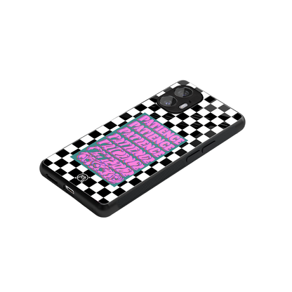 patience checkered back phone cover | glass case for nothing phone 2