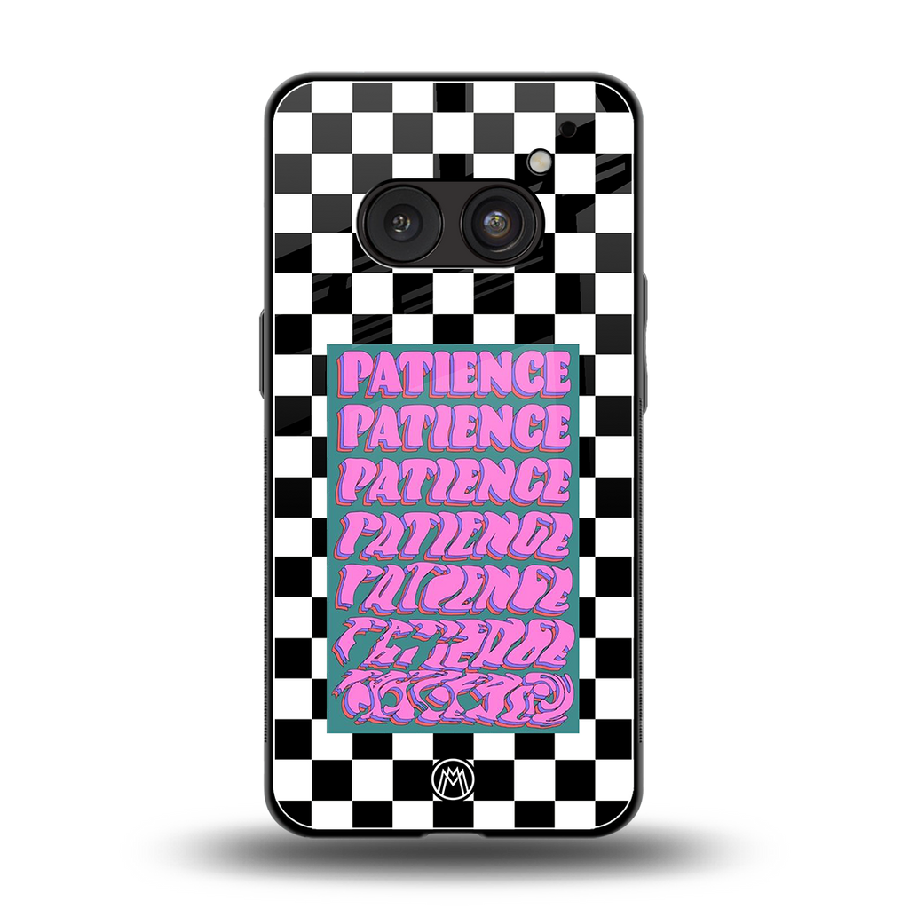 patience checkered back phone cover | glass case for nothing phone 2a