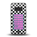 patience checkered back phone cover | glass case for nothing phone 2a