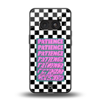 patience checkered back phone cover | glass case for nothing phone 2a