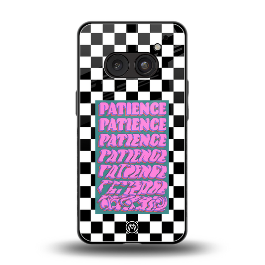 patience checkered back phone cover | glass case for nothing phone 2a