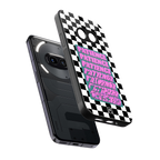 patience checkered back phone cover | glass case for nothing phone 2a