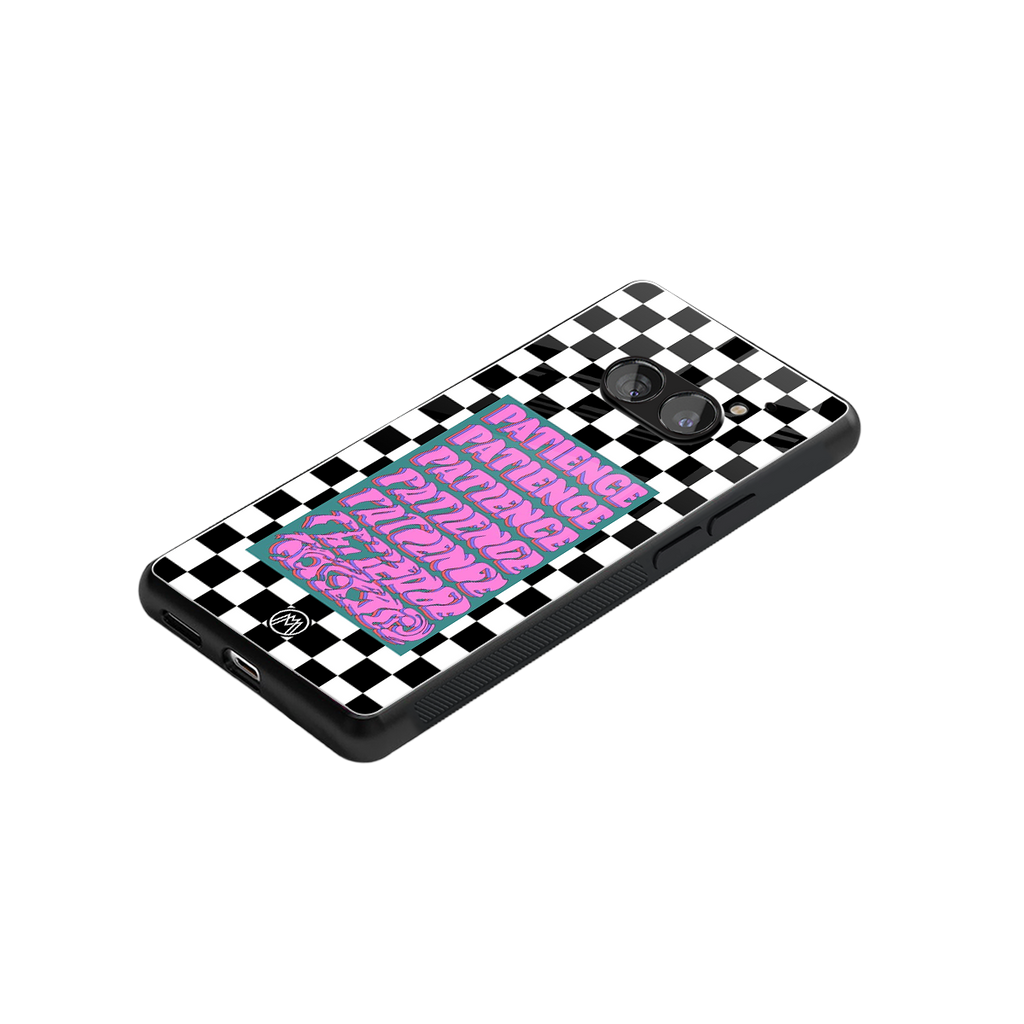 patience checkered back phone cover | glass case for nothing phone 2a