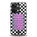 patience checkered back phone cover | glass case for oneplus nord 3