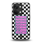 patience checkered back phone cover | glass case for oneplus nord 3