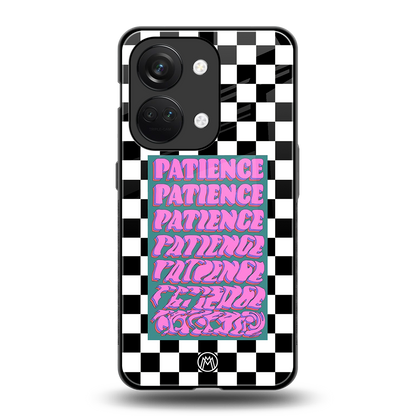 patience checkered back phone cover | glass case for oneplus nord 3