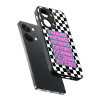 patience checkered back phone cover | glass case for oneplus nord 3