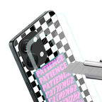 patience checkered back phone cover | glass case for oneplus nord 3