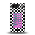 patience checkered back phone cover | glass case for oneplus nord 4