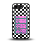 patience checkered back phone cover | glass case for oneplus nord 4