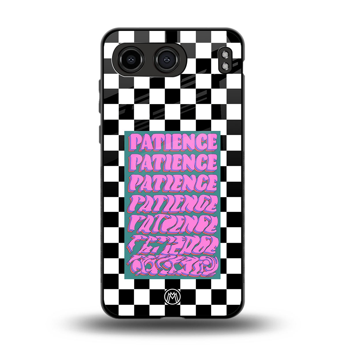 patience checkered back phone cover | glass case for oneplus nord 4